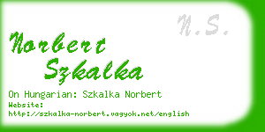 norbert szkalka business card